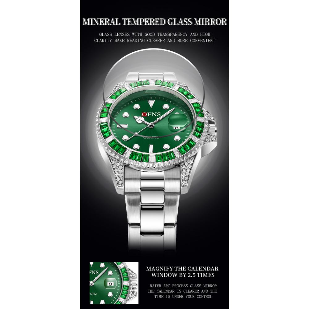 Fashion Luxury Mens Quartz Watch Calendar Display Luminous Pointer Stainless Steel Waterproof High Quality Mens Watch