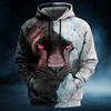 2025 Fall Winter Men's Animal Black Panther 3D Prints Hoodies Sweatshirt Long Sleeve Crew Neck Streetwear Drawstring Tops