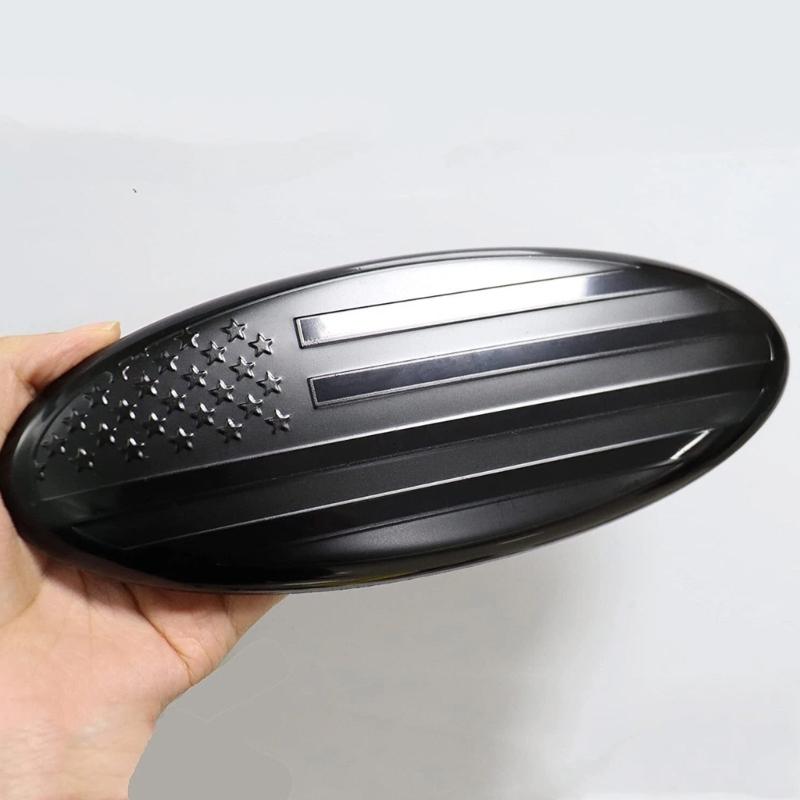 Truck Front Rear Hood Emblem American Flag Designs ABS Base & Aluminum Material Simple Installation for Car F150 F250