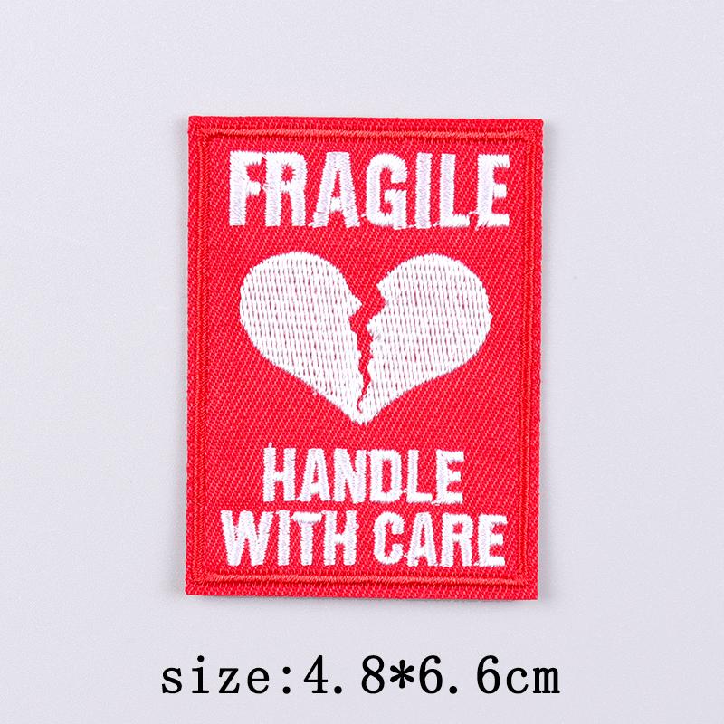 Warning Embroidery Patch Iron On Patches For Clothing Danger Prohibit Sign Embroidered Patches For Clothes Nuclear Marker Badges
