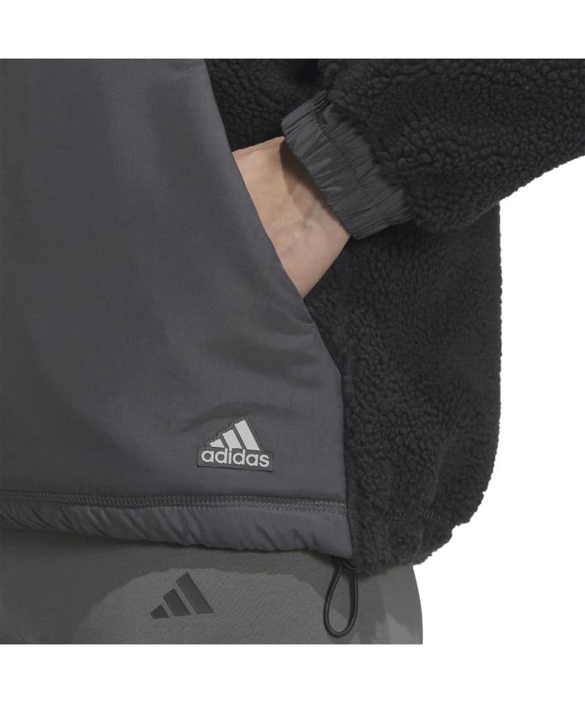 Adidas KTX54 Carbon Fleece Warding Loose Fit Boa Full Jacket Women's Zip-Up (JG8223)