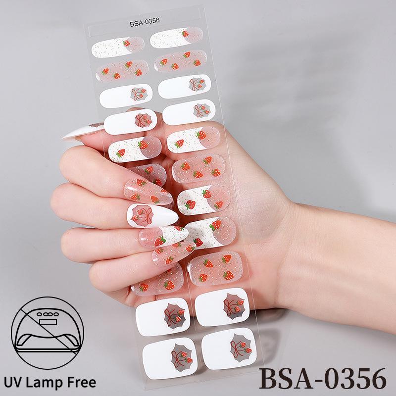 Adesivi per Unghie in Gel Impermeabili Francesi - Carini Cartoni Animati Nail Art Senza Cottura per Stili Europei e Americani