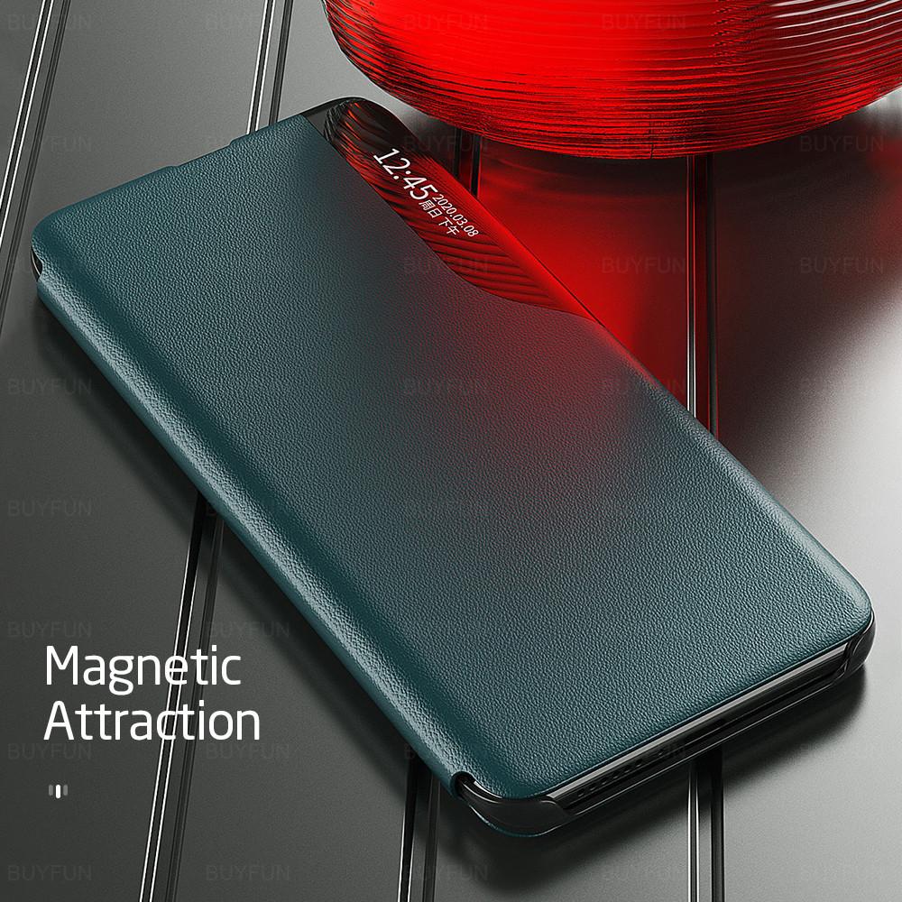 Husă NFC pentru Pocophone X3, piele PU, cu magnet, pentru fereastră inteligentă, cu suport și clapă, pentru Xiaomi Little Poco X3 X 3 PocoX3 Pro