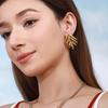 Yori Trendy Daily Stainless Steel Leaf Earrings Chic Golden PVD Plated Fashion Charm Handmade Jewelry 2025