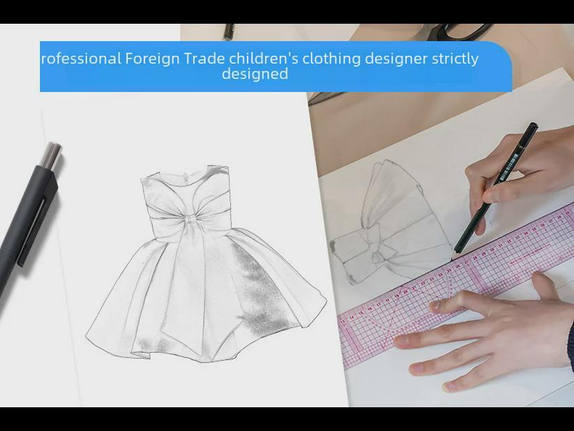 2024 Princess Birthday Dress for One-Year-Old Girls with Big Bow