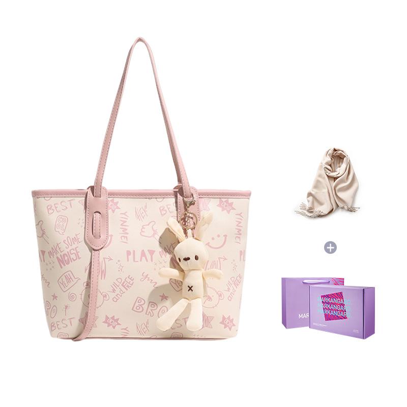 MARKANGARO PU Tote Women's Black/Pink/Brown MK-DWBA1185