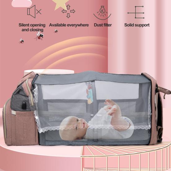 Diaper Bag Backpack Large Capacity Baby Essentials Backpack with Changing Station Multifunctional Convertible Diaper