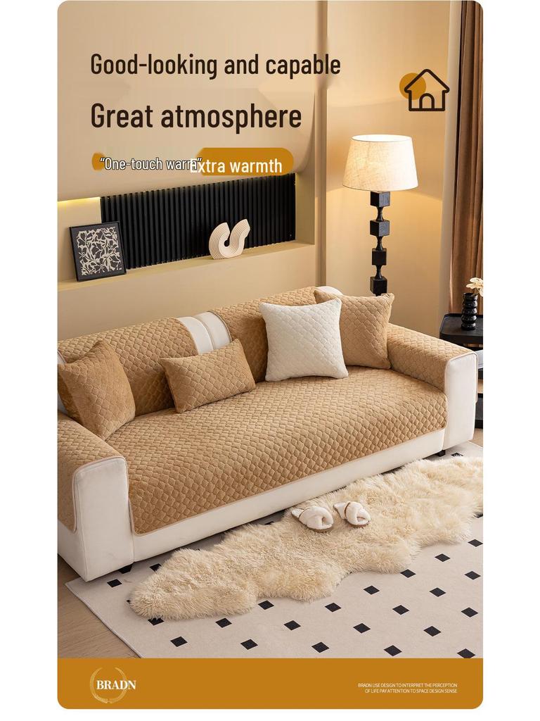 Vysoce kvalitní plyšový polštář na pohovku z mléčného sametu – Novinka Podzim/Zima 2025, Protiskluzový design