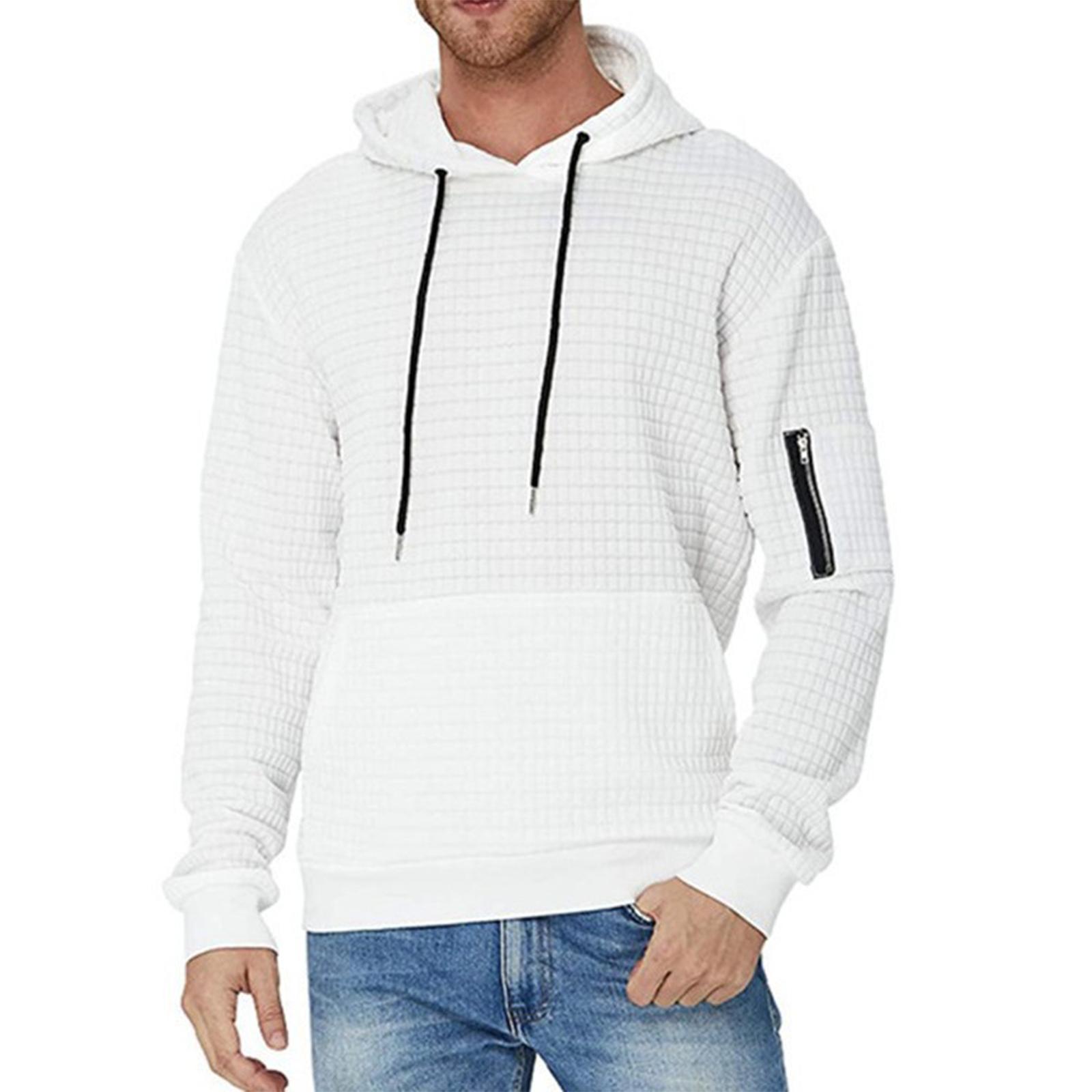 Men s Casual Hoodie Long Sleeves Sweatshirt Coat Tracksuit Jacket Sweater Top XL белый 1590₽