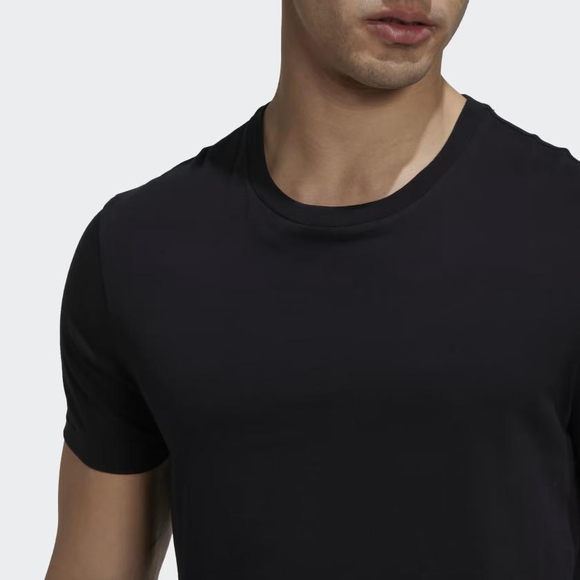 adidas Aktives Flex Baumwoll Rundhals-Shirt Herren Oberteile Schwarz GB1400