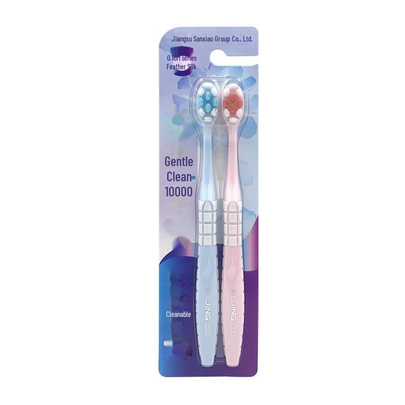 Kejiekejing Ultra-Dense Soft Bristle Toothbrush: 10,000 hair, high-density C1611C fluffy silk petals, small head for gum protection.