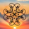 Metal Flower Wall Art Floral Sculpture 15 Inch Seasonal Decor For Garden Patio Balcony Home Wedding Gift