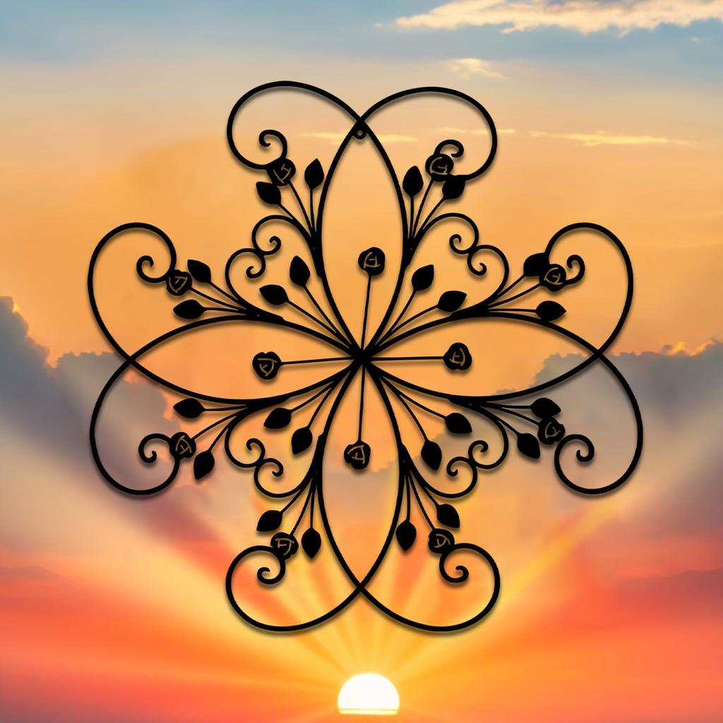Metal Flower Wall Art Floral Sculpture 15 Inch Seasonal Decor For Garden Patio Balcony Home Wedding Gift
