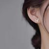 925 Silver Hollow Butterfly Bead Screw Stud Earrings For Women Cute Insect Fine Jewelry Small Niche Luxury Accessories