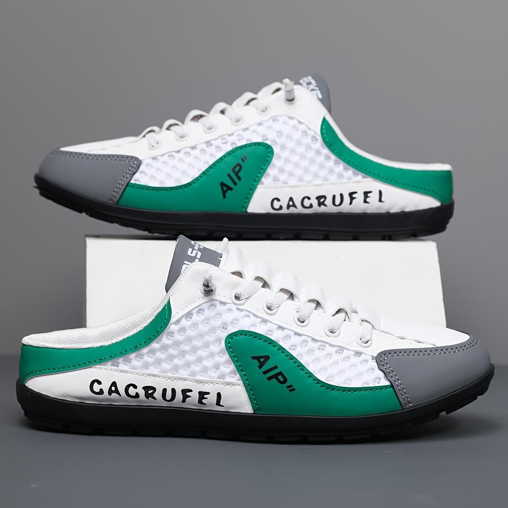 

2025 popular small thin-soled mesh half slippers men s mesh shoes men s casual shoes beach shoes lazy beanie shoes 44