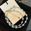 Turquoise Natural Freshwater Pearl Necklace Accessories Women's Summer Light Luxury Niche Versatile Design Premium Clavicle Chain