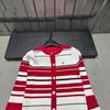 2025 Autumn/Winter Women's Striped Round Neck Knit Cardigan Long Sleeve Age-Defying Versatile Top