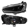 LED Dual Beam Projector Dynamic Headlights Blackout Fit for LancerEvo X 2008?2017 LHD
