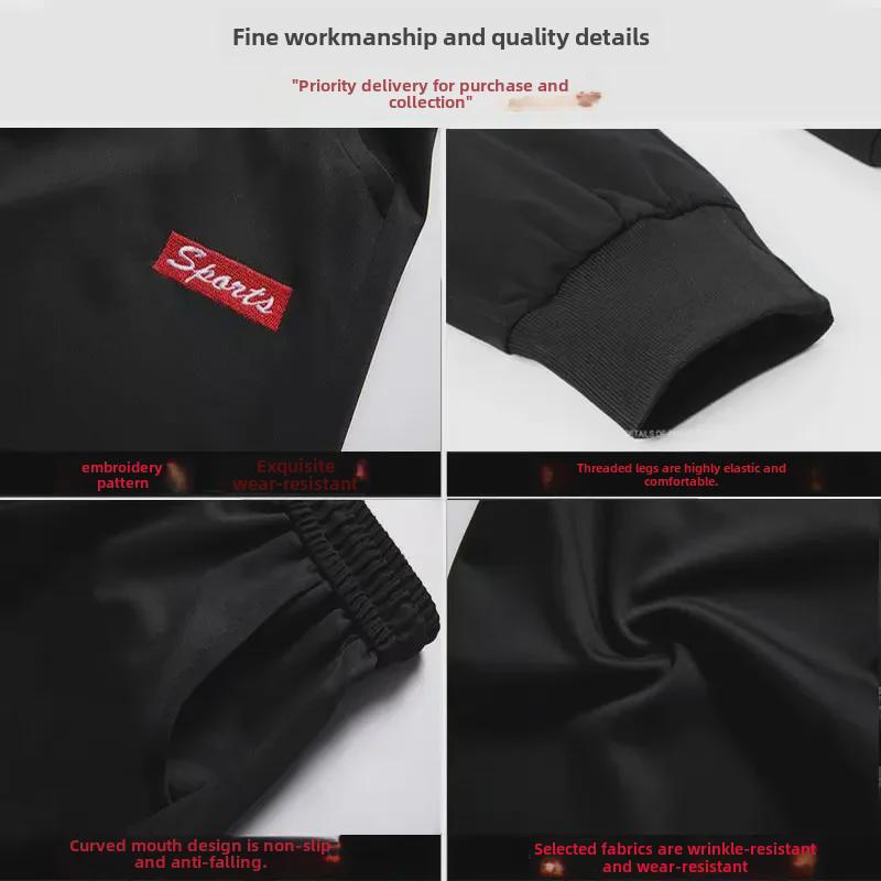 Men's Mid-Waist Elastic Lambskin Drawstring Pants for Autumn/Winter - Plush, Thick, Solid Color Casual Trousers