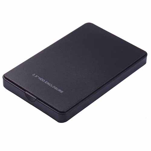 Black USB 2.0 HDD Enclosure SSD Case for 2.5 Inch External SATA Hard Disk Drive for Up To 2TB SATA Interface Hard Drive Disk