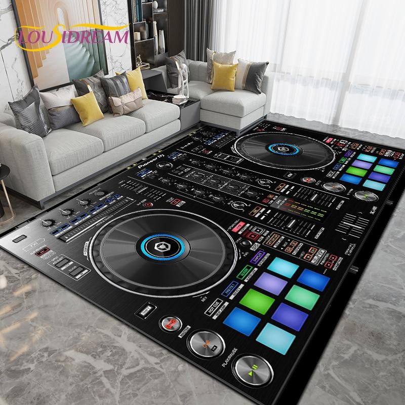 DJ Music Screen Pattern Area Rug,Carpet Rug for Living Room Bedroom Sofa,Kitchen Bathroom Hallway Runner Non-slip Floor Mat