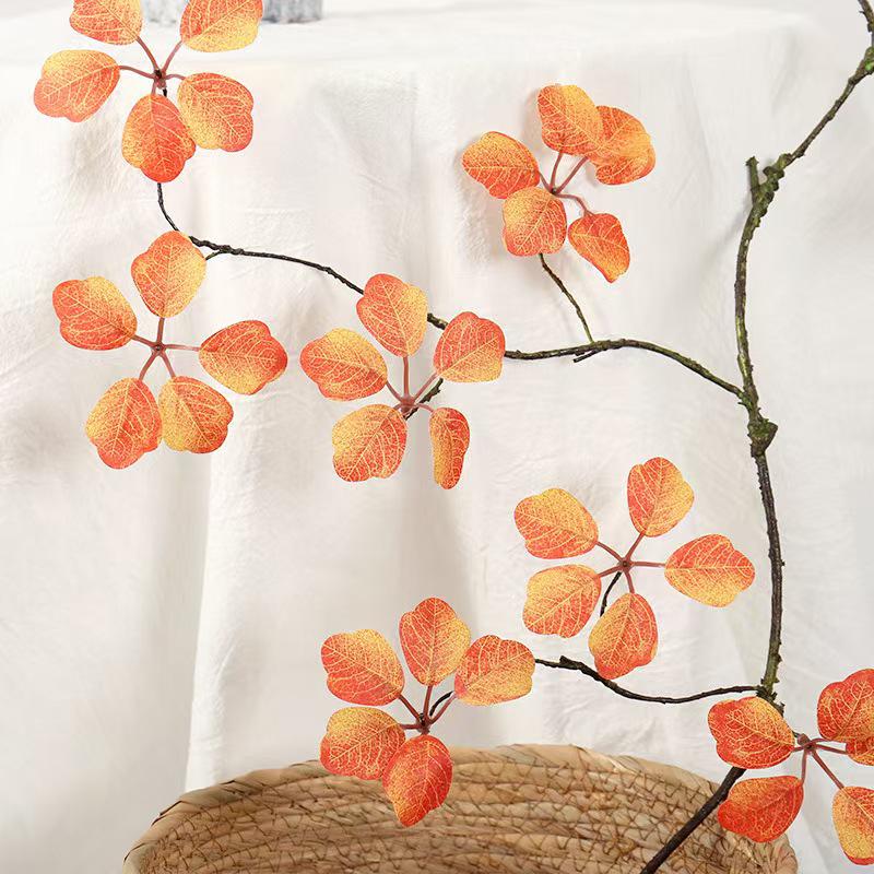 Zen Style Simulation Lotus Leaves & Rattan Indoor Decor - Fake Green Plants & Simple Photography Props