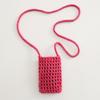 New Hollow Knitting Phone Bag For Women Colorful Hand Woven Shoulder Crossbody Bag Simple Travel Beach Handbag Small Purse Pouch