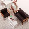 1:12 Dollhouse Miniature Sofa Leather Sofa Single/Double Chair Furniture Model Living Room Decor Toy Doll House Accessories