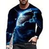 Semplice Stampa Longteng Autunno Moda Girocollo T-shirt a Maniche Lunghe da Uomo Top Outdoor Street Fashion Quotidiano Casual Comfort