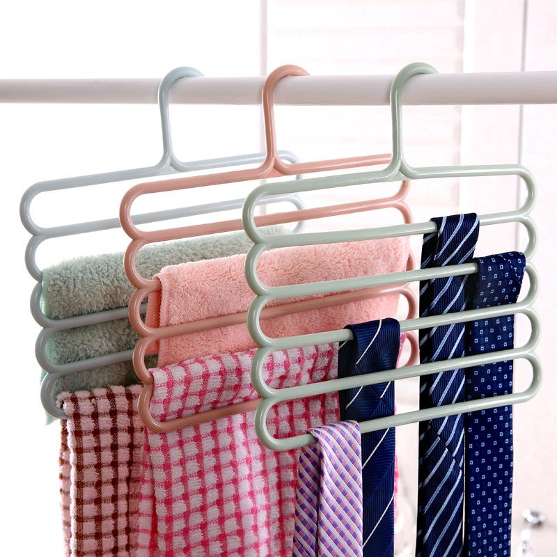 Color Five-layer Pants Rack Plastic Multi-layer Five-layer Pants Rack Wardrobe Pants Rack Hanger Scarf Scarf Tie Rack