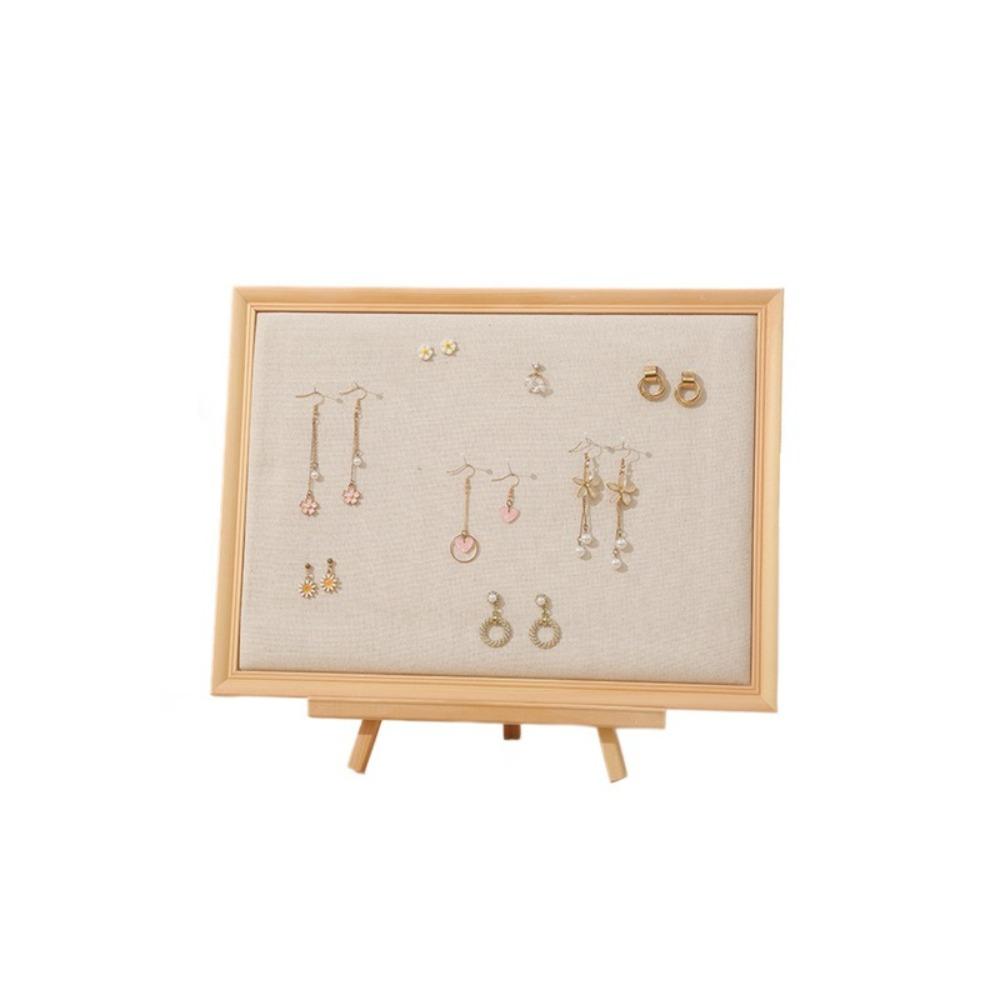 

Photo Frame Earrings Display Rack Large Capacity Ring Earring Holder Simple Wood Rings Prop Store L