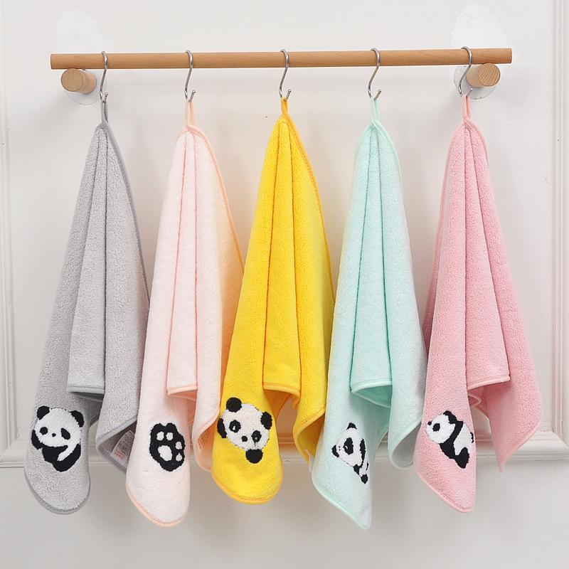 Korallfleece Nationales Schatz Panda Stickerei Mutter und Kind Set Handtuch Saugfähig Haushalt Gesichtsreinigung Badetuch Handtuch Hautfreundlich