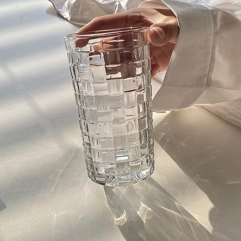 410ml Lemon Water Long Island Iced Tea Mugs Transparent 2pcs Set Diamond Relief Luxury Cocktail Cup European Style Wine Glass