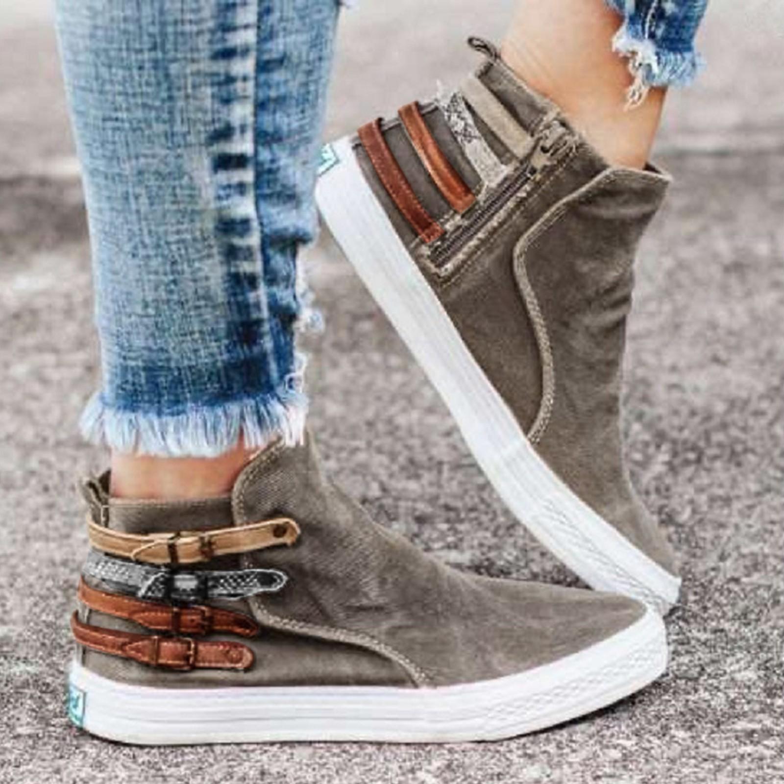 

European And Casual Belt Side Zipper Denim Single Shoes Canvas Shoes Pool Sandals 41 сірий