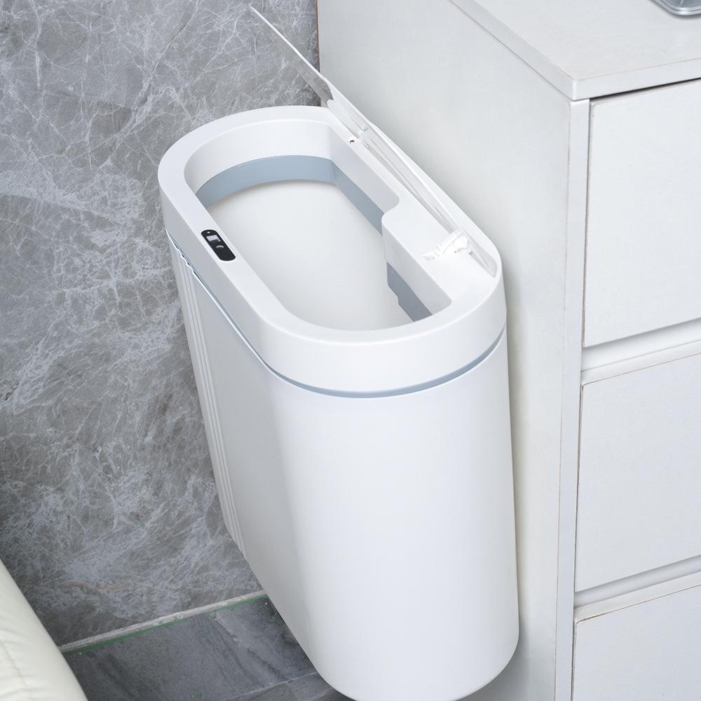 Smart Induction Trash Can: Automatic Lid for Kitchen & Bathroom