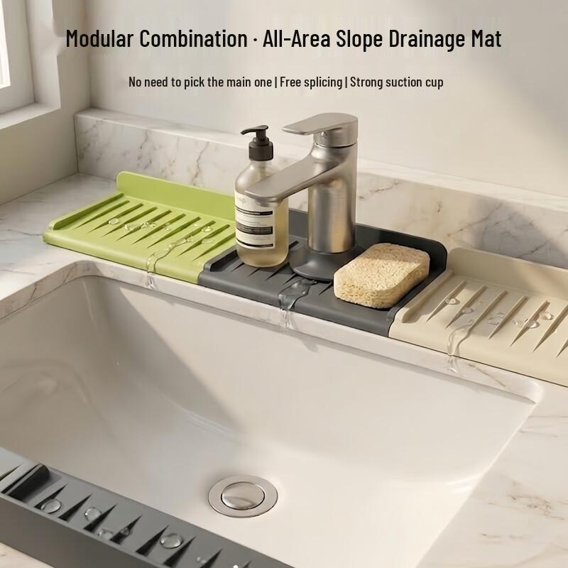 Silicone Faucet Splash Guard and Draining Mat