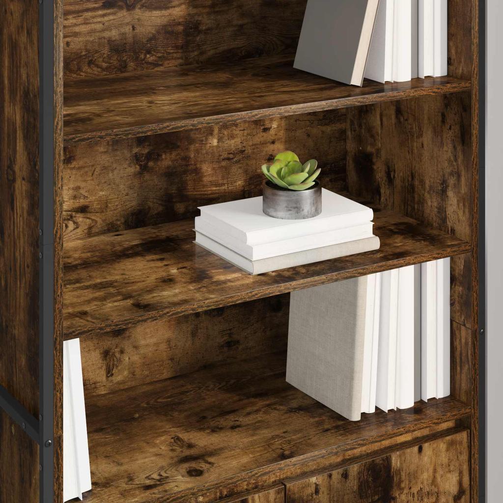Tall Cabinet Smoke Oak 79 x 36 x 200 cm Particleboard