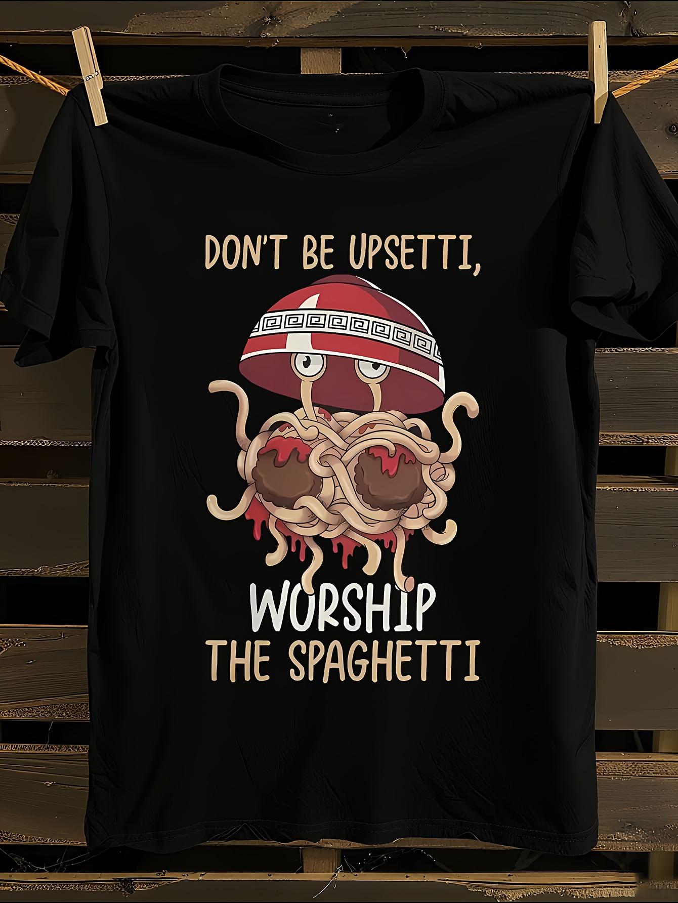 Funny Spaghetti Monster and Spaghetti T-shirt S