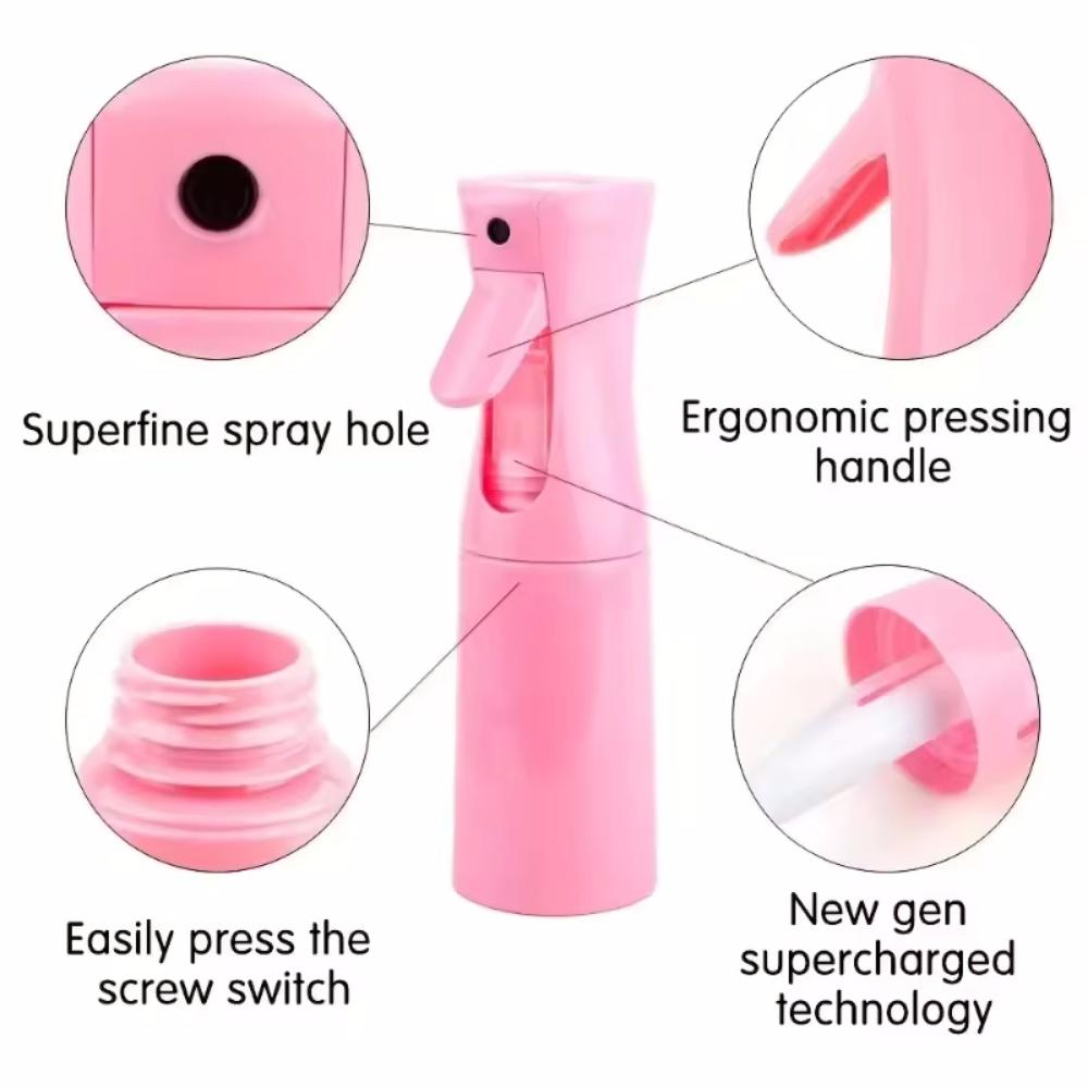 200ml Portable Spray Bottle Refillable Continuou Ultra-fine Mist Water Sprayer High Pressure Atomizer for Hair Styling Cleaning