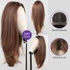 ALAN EATON Lace Wig Orange Brown Long Straight Wigs Synthetic Wigs for Women Hair Party Daily High Density Heat Resistant Fiber