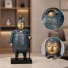 Terracotta Warrior Figurines Blue Warriors Matte for Office