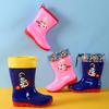 Kids' Waterproof Cartoon Rain Boots - Non-Slip Rubber Shoes for Boys & Girls, Warm Long Mid-High Top Design
