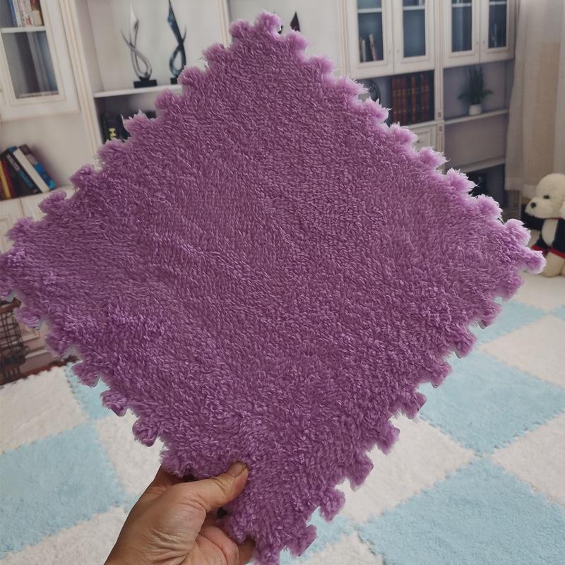 Washable Plush Patchwork Carpet: Cuttable Foam Floor Mat for Bedroom, Bedside, or Bay Window