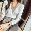 Bluză albă cu mânecă lungă Topuri Bluză Femei Bluse Mujer De Moda Broderie Bluză din șifon cu decolteu în V Cămașă Bluze pentru femei