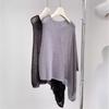 New Irregular Cape Shawl Sunscreen Shirt Women's Spring and Summer Loose Cover Up Thin Ice Silk Knitted See Through Top Casual Simple Solid Clothing