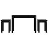 VidaXL Tables gigognes 3 pcs Noir Bois de pin massif 824982