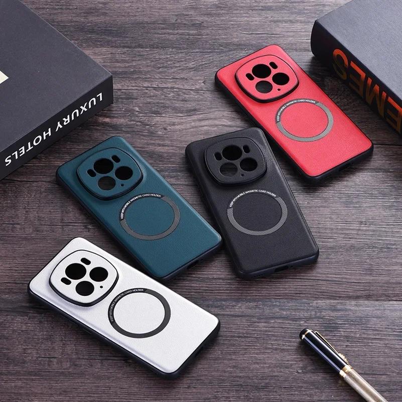 Luxuriöse Lederhülle für Honor Magic 6 Lite Pro 5 Pro 4 3 Honor 200 100 Pro 90 Pro X7A X8A X9A Stoßfeste Magsafe Magnetische Stoßfeste Business-Hülle