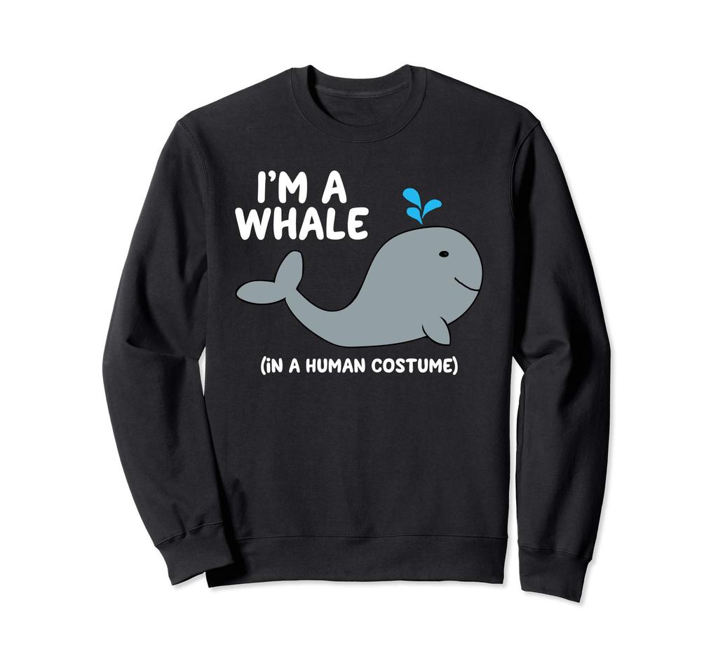 Whale Costume Funny Halloween Graphic Cute Grey Whales Sweatshirt