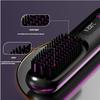 Wireless Hair Straightener Brush 2-in-1 Curling & Straightening Ionic Technology Fast Heating Portable Styler with LCD Display