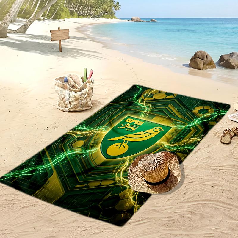 Asciugamano da Spiaggia con Stampa del Norwich City Football, Asciugamano Grande Morbido Asciugatura Rapida per Spiaggia Campeggio Nuoto